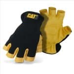 GLOVE CAT012206L HALF FINGER PREMIUM DEERSKIN GEL PADDED PALM , SIZE LARGE