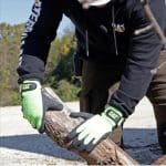 GLOVE CAT017417L FLUORESCENT GREEN LATEX COATED PALM W/ADJUSTBLE WRIST STRAP , SIZE LARGE - Image 2