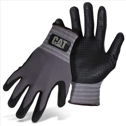 GLOVE CAT017419L DOTED AND DIPPED NITRILE PALM AND FINGERS, NYLON SHELL , SIZE LARGE