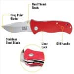 CAT 106308 19.1CM DROP-POINT FOLDING KNIFE - Image 2