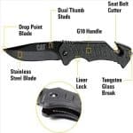 CAT 106310 20.3CM DROP-POINT FOLDING KNIFE /GLASS BREAK / BELT CUTTER - Image 3