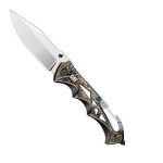 CAT 107606 19CM DROP-POINT FOLDING KNIFE /GLASS BREAK/POCKET CLIP REAL TREE CAMOUFLAGE