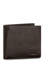 CAT LEATHER BIFOLD WALLET 80602-81 BROWN