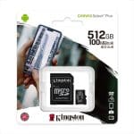 KINGSTON 512GB CANVAS SELECT PLUS CLASS 10 100MB/S MICRO SD