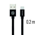 SWISSTEN BRAIDED USB TYPE-C 0.2M 3A BLK - Image 3