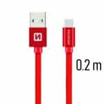 SWISSTEN BRAIDED USB TYPE-C 0.2M 3A RED - Image 3