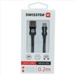 SWISSTEN BRAIDED MICRO USB 0.2M 3A BLK