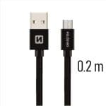 SWISSTEN BRAIDED MICRO USB 0.2M 3A BLK - Image 3