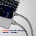 SWISSTEN BRAIDED MICRO USB 0.2M 3A BLK - Image 5