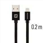SWISSTEN BRAIDED USB LIGHTNING 0.2M 3A BK - Image 3