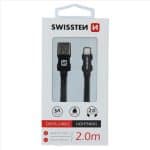 SWISSTEN BRAIDED USB LIGHTNING 2M 3A BLK