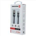 SWISSTEN BRAIDED USB LIGHTNING 2M 3A BLK - Image 2