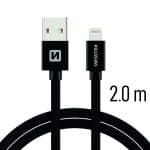 SWISSTEN BRAIDED USB LIGHTNING 2M 3A BLK - Image 3