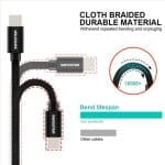 SWISSTEN BRAIDED USB TYPE-C 3M 3A BLK - Image 4