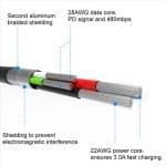 SWISSTEN BRAIDED USB TYPE-C 3M 3A BLK - Image 7
