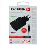 SWISSTEN CHARGER 2 USB + LIGHTNING 2.1A BLACK