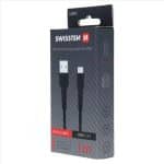 SWISSTEN 1M USB TYPE C BLACK - Image 2