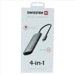 SWISSTEN USB-C HUB 4-IN-1 4x USB 3.0 ALUMINIUM
