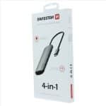 SWISSTEN USB-C HUB 4-IN-1 4x USB 3.0 ALUMINIUM - Image 2