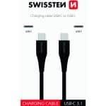 SWISSTEN 1M USB-C TO USB-C 3A BLACK
