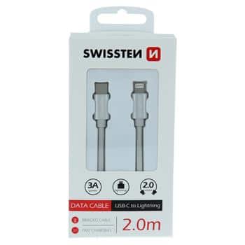 SWISSTEN BRA. USB-C TO LIGHT. 2M 3A SILVER