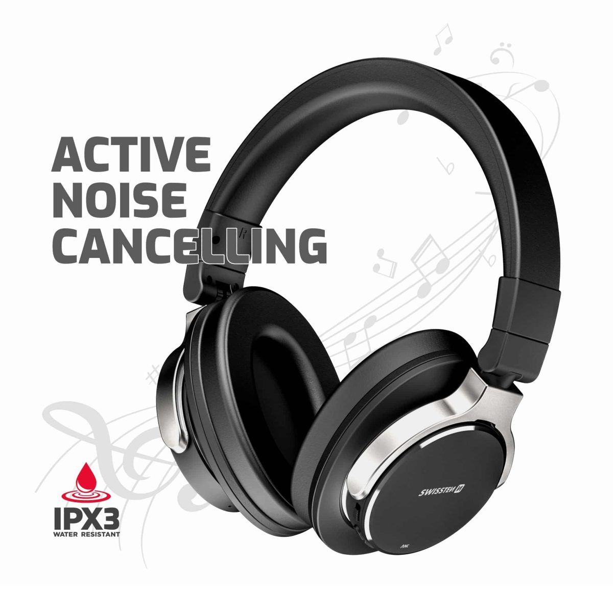 WIRELESS STEREO HEADPHONES SWISSTEN JUMBO ANC BLACK - Image 2