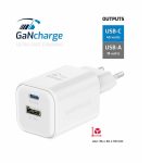 SWISSTEN CHARGER GaN USB-C 45W PD + USB-A 18W QC WHITE - Image 2