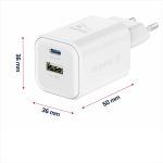 SWISSTEN CHARGER GaN USB-C 45W PD + USB-A 18W QC WHITE - Image 3