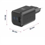 SWISSTEN CHARGER GaN USB-C 65W + USB-C 20W PD + USB-A 18W QC BLACK - Image 3