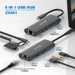 SWISSTEN USB-C  HUB 8-IN-1 USB-C PD 100W / HDMI 4K / LAN RJ45 / 2x USB 3.0 / SD CARD  ALUMINIUM BODY - Image 2
