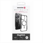 SWISSTEN METALLIC MAGNETIC CLEAR JELLY CASE MAGSTICK IPHONE 16 BLACK