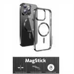 SWISSTEN METALLIC MAGNETIC CLEAR JELLY CASE MAGSTICK IPHONE 16 PRO BLACK - Image 2