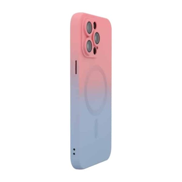 ENKAY IPHONE 16 PRO MAGSAFE RAINBOW SILICON CASE WITH CAMERA PROTECTION PINK BLUE