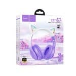HOCO BLUETOOTH HEADPHONES W42 CAT EARS PURPLE GRAPE