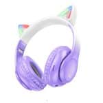 HOCO BLUETOOTH HEADPHONES W42 CAT EARS PURPLE GRAPE - Image 2