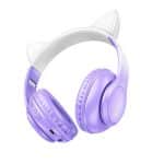 HOCO BLUETOOTH HEADPHONES W42 CAT EARS PURPLE GRAPE - Image 3