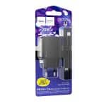 HOCO CS25A RICO 20W 2PIN EU CHARGER 2 PORT USB-C + USB-A  + USB-C CABLE 1M BLACK
