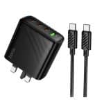 HOCO CS27B SUPPLY 67W 3PIN UK CHARGER 4 PORT USB-C + USB-C + USB-C + USB-A  BLACK - Image 3