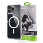 IPHONE 17 MAGSAFE GREEN ON ANTI-BURST CLEAR CASE
