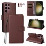 SAMSUNG S23 ULTRA LUXURY BOOK CASE BROWN