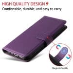 SAMSUNG S23 ULTRA LUXURY BOOK CASE PURPLE - Image 3