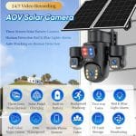 LS VISION AOV LS-AOV04-4G-EU 3K three-lens three-screen PTZ Solar Outdoor Camera BLACK