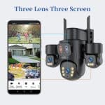 LS VISION AOV LS-AOV04-4G-EU 3K three-lens three-screen PTZ Solar Outdoor Camera BLACK - Image 3