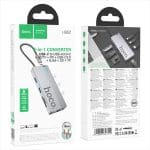 HOCO USB-C HUB  HB52 WOW 8-IN-1 USB-C HDTV / RJ45 / 2x USB 3.0 / USB-C / SD/TF CARD  ALUMINIUM BODY - Image 4