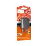 HOCO CS25B RICO 20W 3PIN UK CHARGER 2 PORT USB-C + USB-A   BLACK