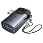 HOCO UA46D VICTORY OTG ADAPTER IP MALE / TYPE C MALE TO USB-A FEMALE 2 - IN - 1 ADAPTER - Image 2