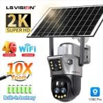 LS VISION V380 LS-CS3U-4G-10X 2K 4G Three-lens PTZ Solar Outdoor Camera BLACK 20250507001