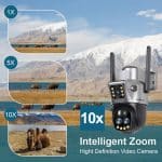 LS VISION V380 LS-CS3U-4G-10X 2K 4G Three-lens PTZ Solar Outdoor Camera BLACK 20250507001 - Image 2