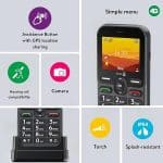 DORO LEVA E10 BLACK MOBILE PHONE - Image 3