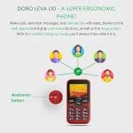 DORO LEVA E10 BLACK MOBILE PHONE - Image 4